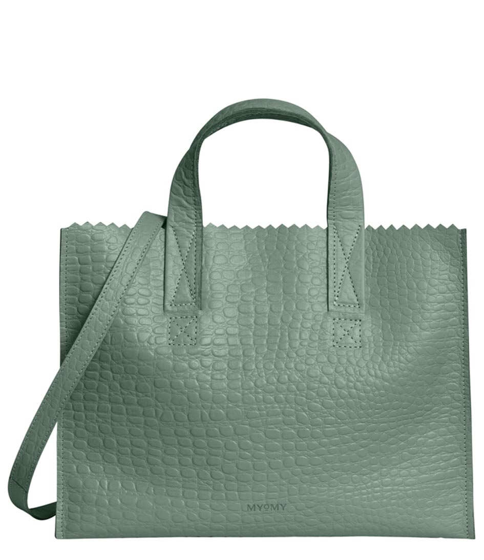 Eigen merk op trek de wol over de ogen MYOMY Crossbodytas Paper Bag Handbag Cross Body Croco Ocean Green (20) |  The Little Green Bag