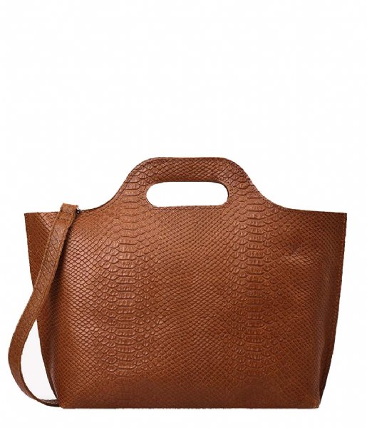 MYOMY Handtas Carry Handbag Anaconda Brandy (3048)