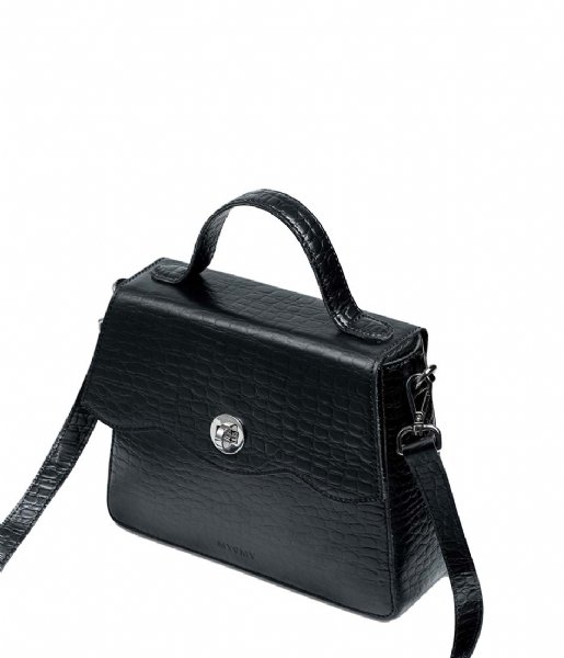 MYOMY Handtas Rose Handbag Mini Croco Black (3014)