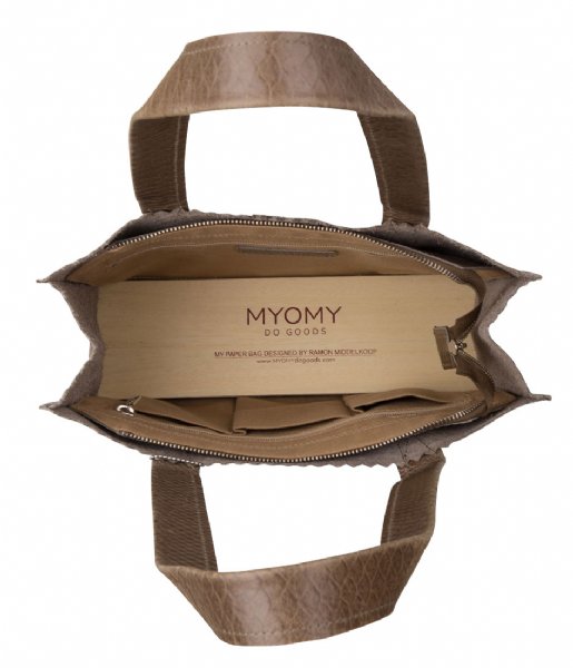 MYOMY Schoudertas MY PAPER BAG Handbag Lizard Desert MYOMY Schoudertas MY PAPER BAG Handbag Lizard Desert