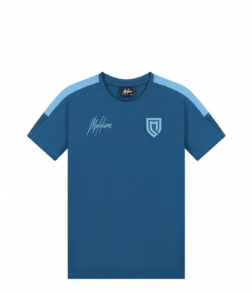 Malelions  Junior Sport Transfer T-Shirt Navy-Light Blue (311)