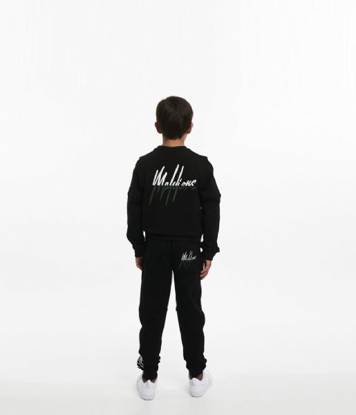 Malelions  Junior Split Essentials Trackpants Black/Dark Green (042)