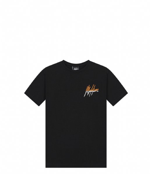 Malelions  Junior Split T-Shirt Black-Orange (929)
