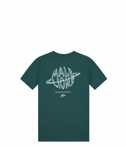 Malelions  Junior Space T-Shirt Dark Green-Mint (150)