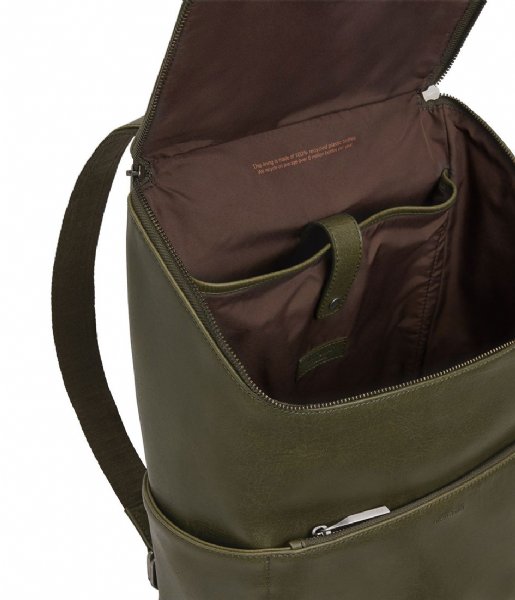 video platform fossiel Matt & Nat Schooltas Dean Vintage Backpack Olive | The Little Green Bag