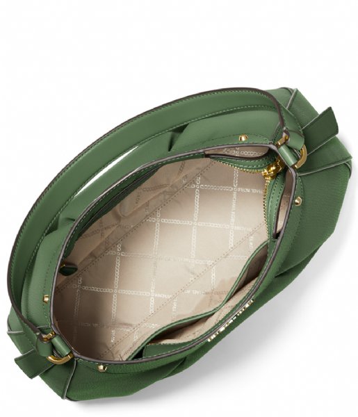 Michael Kors  Enzo Medium Pebbled Leather Shoulder Bag Amazon Green (386)