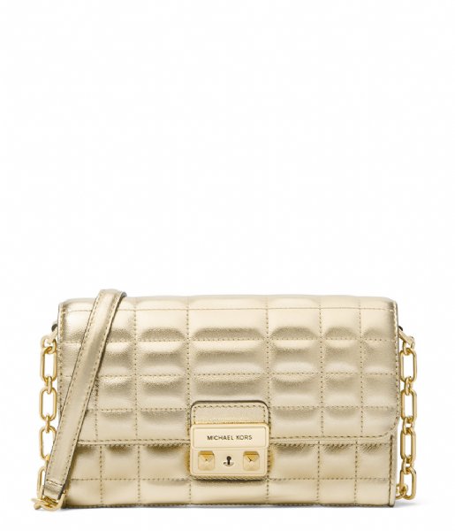 Michael Kors  Tribeca Large Wllt On Chain Xbody Pale Gold (740)