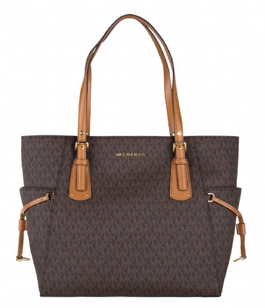 Michael Kors  Voyager EW Signature Tote brown & gold colored hardware