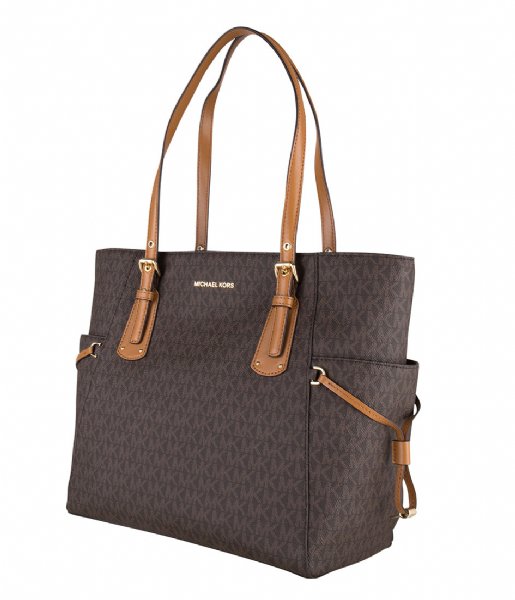 Michael Kors  Voyager EW Signature Tote brown & gold colored hardware