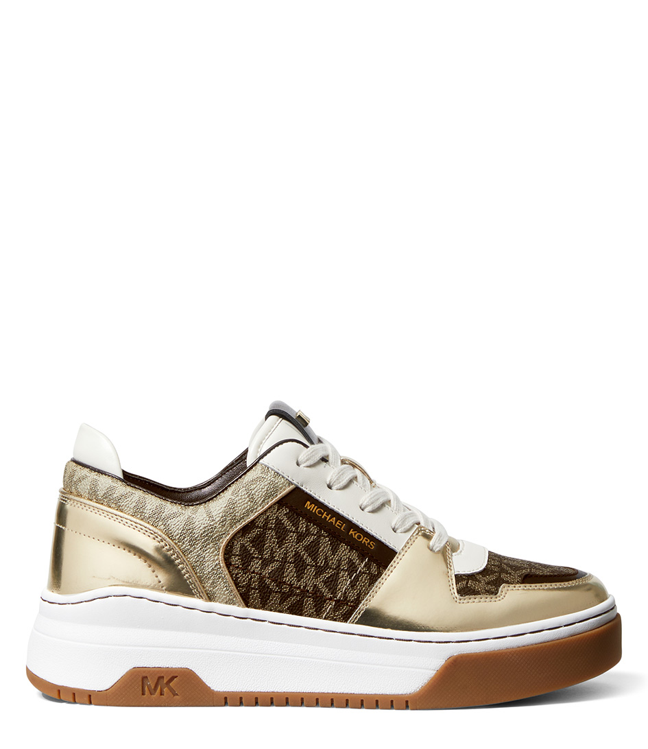 michael kors sneakers brown and gold