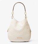 Michael Kors Schoudertassen Lillie Large Chain Shoulder Tote Wit michael kors kopen in de aanbieding