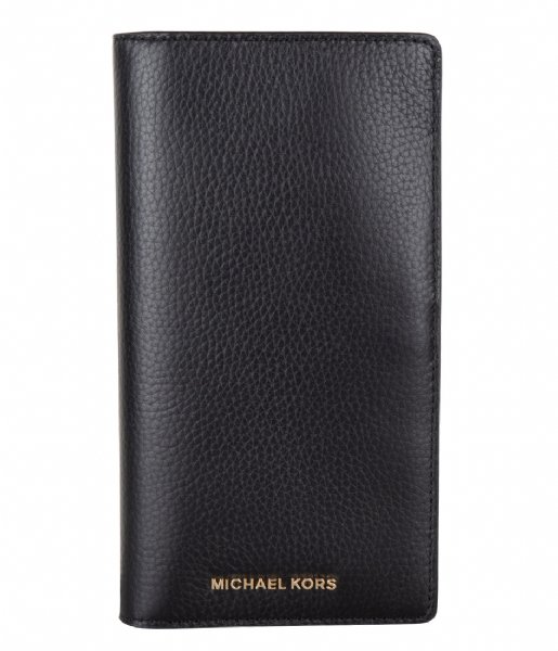 Michael Kors  Large Travel Wallet black & gold colored hardware