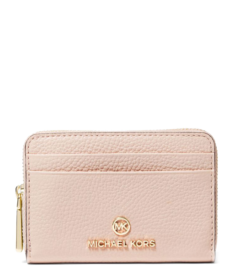 Michael Kors Zip wallet Jet Set Small Za Coin Card Case Soft Pink (187) |  The Little Green Bag