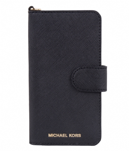 Michael Kors  Electronic Leather Folio Phone Case iPhone 7 black & gold hardware