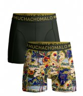 Muchachomalo 2-pack Shorts Baretta Blue Hawai Print Green (6)