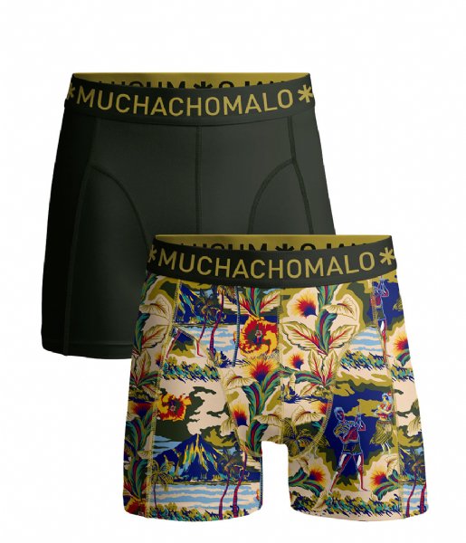 Muchachomalo  2-pack Shorts Baretta Blue Hawai Print Green (6)