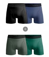 Muchachomalo Combi 2x2-pack Shorts Microfiber Black Blue Green Green (MICR15)