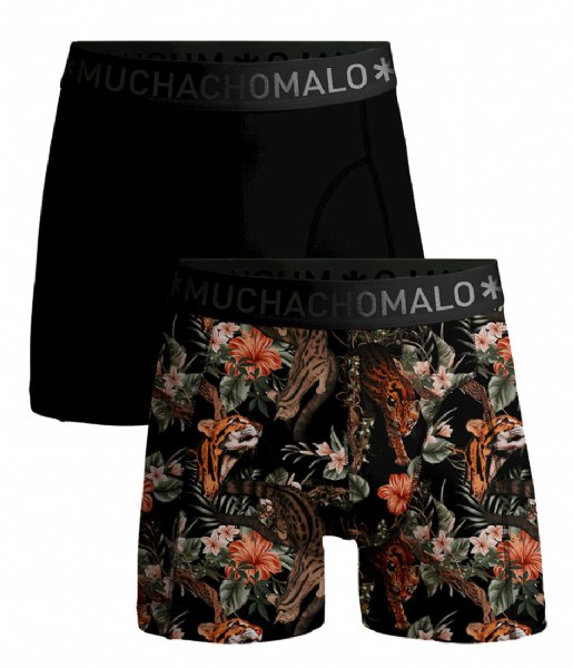 Muchachomalo  Men 2-pack Boxer Shorts print/solid Print/Black