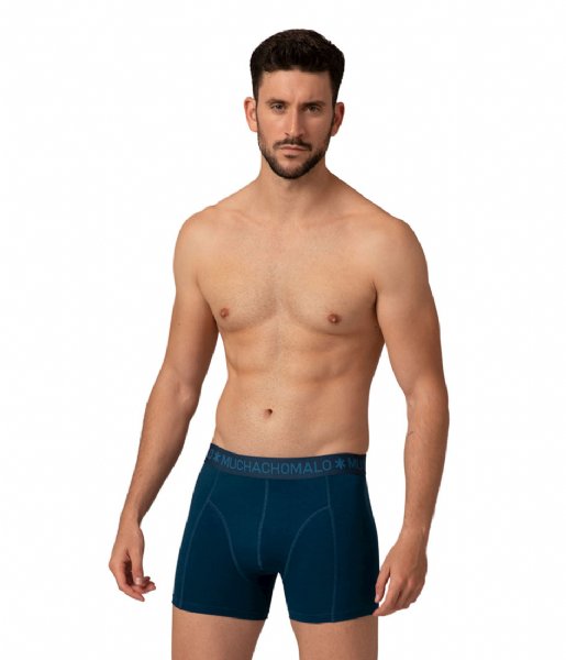 Muchachomalo  Men 2-pack Boxer Shorts print/solid Print/Blue