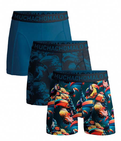 Muchachomalo  3-Pack Boxer Shorts Print-Solid Print Print Blue
