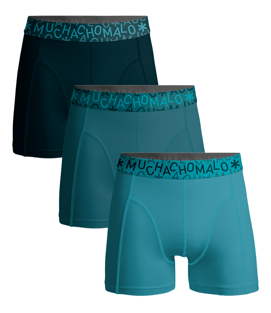 Muchachomalo Boxershorts Short Solid Solid 3 Pack Blauw online kopen