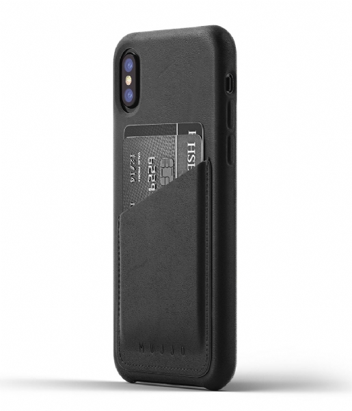 Mujjo  Leather Wallet Case iPhone X matte black
