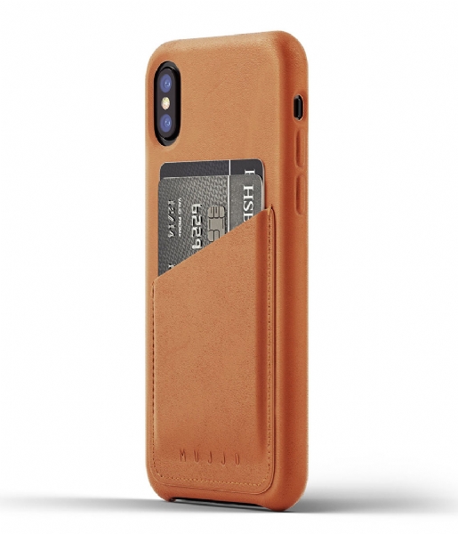 Mujjo  Leather Wallet Case iPhone X saddle tan