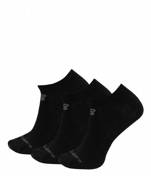 New Balance  Performance Cotton Flat Knit No Show Socks 3 Pack Black