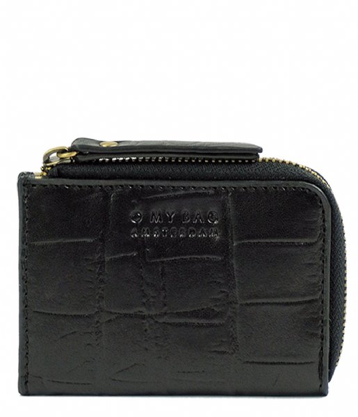O My Bag  Coco Coin Purse Croco Zwart Croco Classic Leather