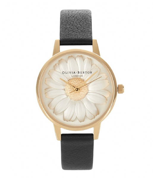 Olivia Burton Horloge Flower Shower 3D Daisy Black Gold black Olivia Burton Horloge Flower Shower 3D Daisy Black Gold black