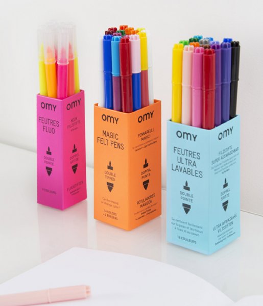 OMY  Box Of 9 Felt Pens Neons Neons