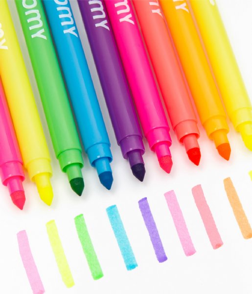 OMY  Box Of 9 Felt Pens Neons Neons