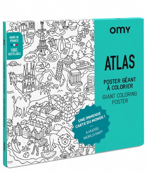 OMY  Coloring Poster Atlas 100 X 70 Atlas