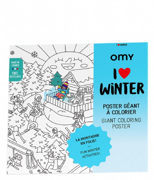 OMY  Giant Coloring Poster I Love Winter I Love Winter