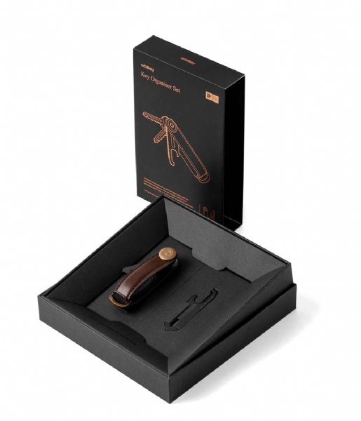 Orbitkey Sleutelhanger Gift Set Leather Key Organiser And Multi -Tool V2 Epresso Black (ESB)