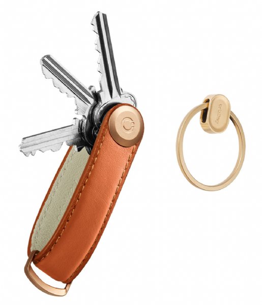 Orbitkey  Leather Key Organiser with Ring V2 Cognac Tan