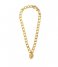 Orelia Ketting Chunky Heart Padlock Necklace Gold colored