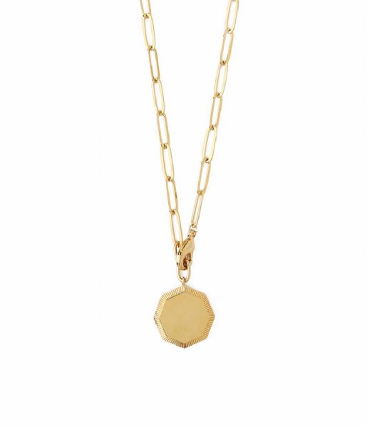 Orelia  Hexagon Adjustable Fastening Necklace Gold plated