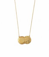 Orelia Double coin Short Necklace Gold colored