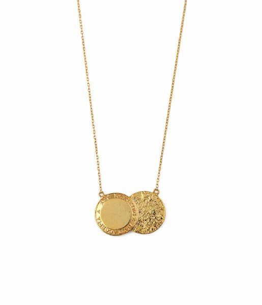 Orelia Ketting Double coin Short Necklace Gold colored