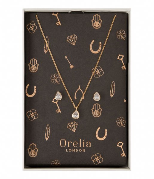 Orelia  Crystal Teardrop Gift Box gold (0960)