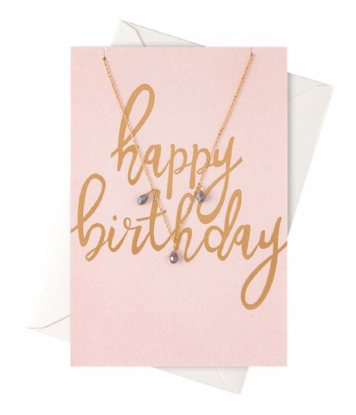 Orelia  Happy Birthday Giftcard Necklace pale gold plated (22102)