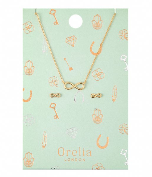 Orelia  Infinity Earring Necklace pale gold (22084)