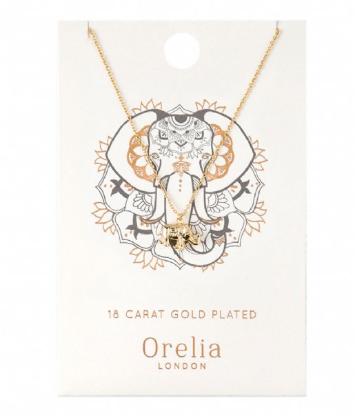 Orelia  Spiritual Elephant Ditsy Necklace pale gold (21366)