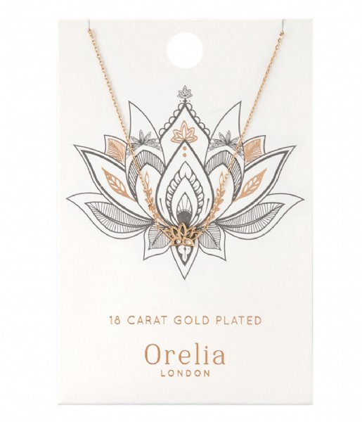Orelia  Spiritual Lotus Ditsy Necklace pale gold (21368)