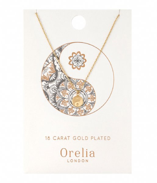 Orelia  Spiritual Yin Yang Ditsy Necklace pale gold (21367)