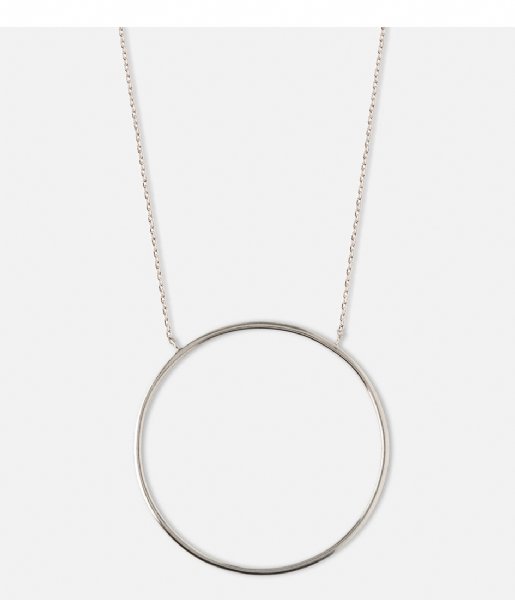Orelia Ketting Large Open Circle Necklace silver plated (23247)
