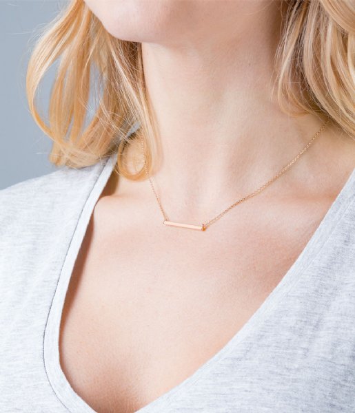 Orelia  Horizontal Bar Short Necklace pale gold color (22068)