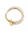 Orelia  Pearl And Chain 3 Row T-Bar Bracelet Gold colored
