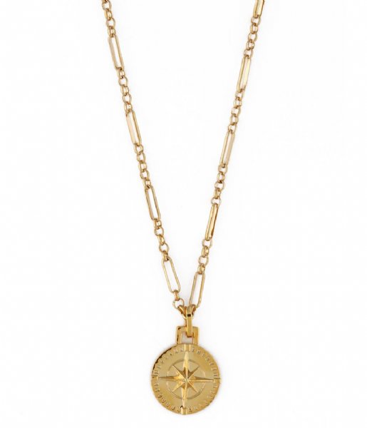 Orelia  Compass Coin Necklace Gold colored